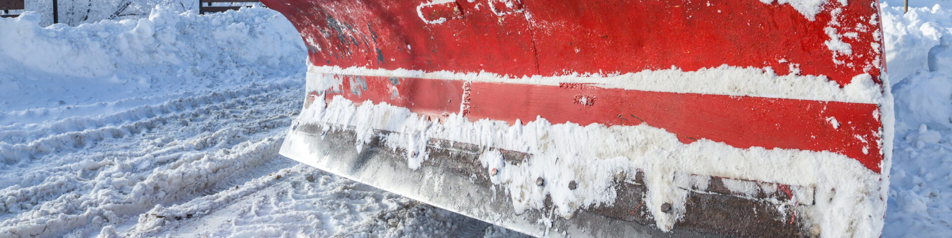 Snow plow machinery ready for winter cleaning